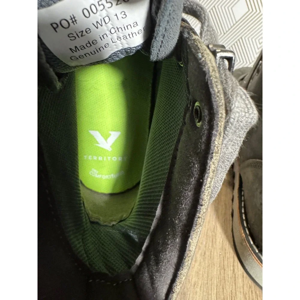 Territory Zion boots‎ Gray Leather Lace Up Ankle Boots Size WD 13 Rugged - Picture 9 of 14